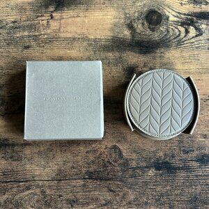 NEW David Yurman Chevron Tan Leather Coasters - RARE